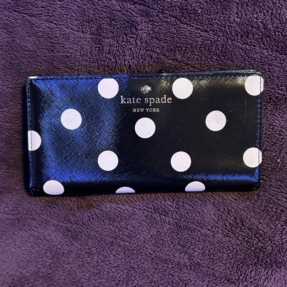 Kate Spade Black and White Polka Dot Wallet